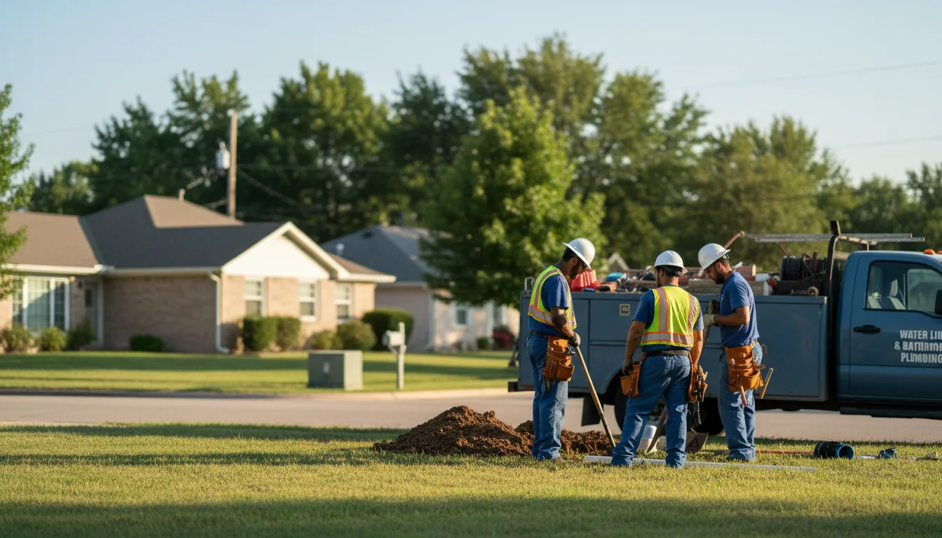 Residential water line and bathroom plumbing service in Comfort, TX